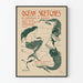 Plakat vintage Ocean Sketches - Ilustracja syreny i ryb