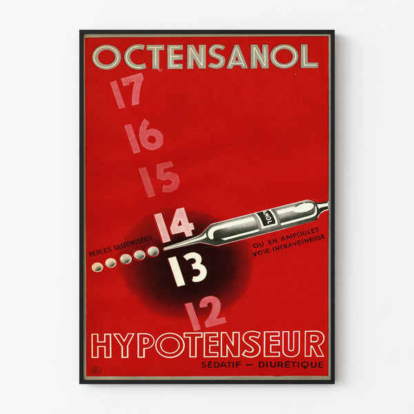 Plakat vintage Octensanol Hypotenseur dekoracja ścienna