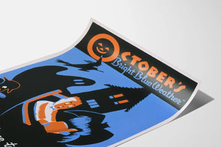 Plakat vintage na Halloween w październiku - Dekoracja ścienna do czytania