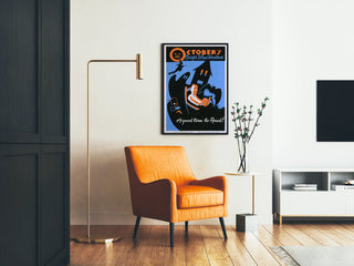 Plakat vintage na Halloween w październiku - Dekoracja ścienna do czytania