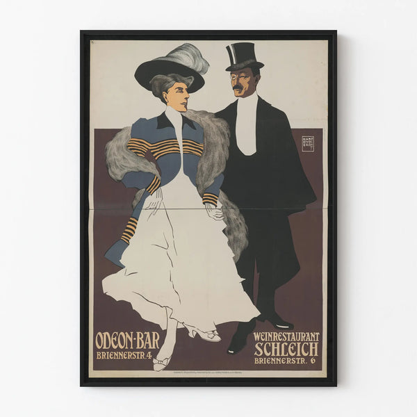 Wintage plakat Odeon Bar Monachium do eleganckiej dekoracji ściennej