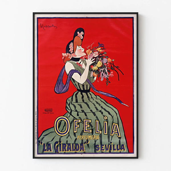 Plakat vintage Ofelia Perfumeria La Giralda Sewilla dekoracja ścienna