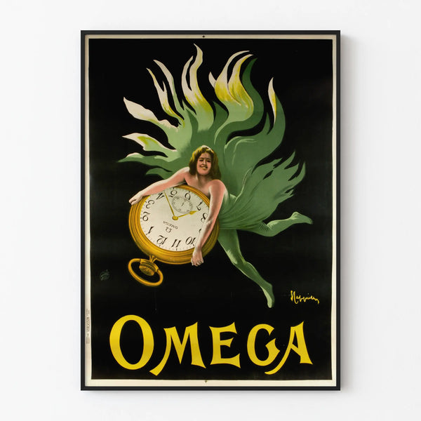 Plakat vintage Omega zegarek kieszonkowy dekoracja ścienna