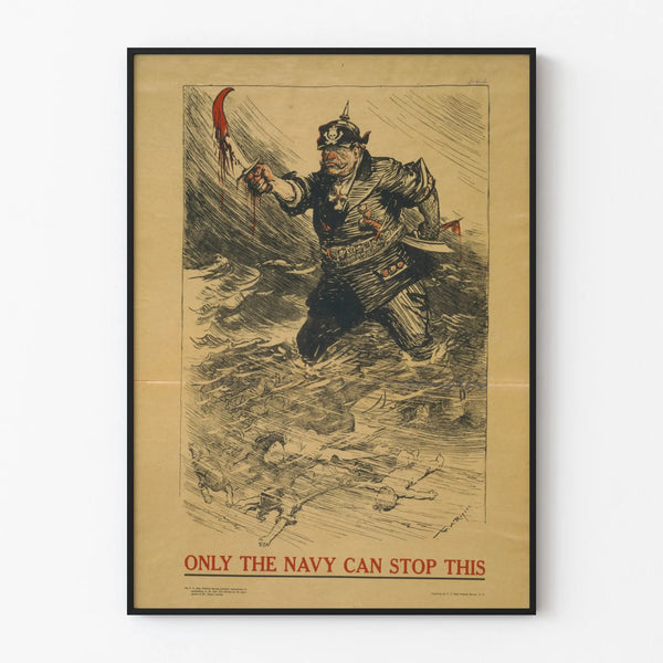 Plakat vintage propagandy morskiej amerykańskiej