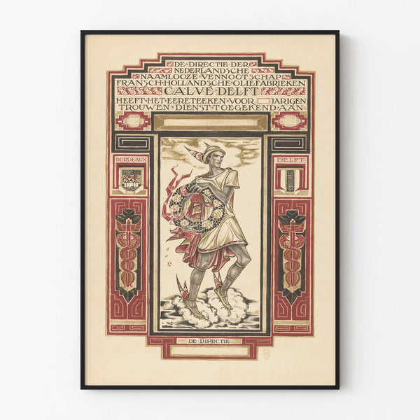 Plakat Vintage Certyfikat Wierności Serwisowej Calvé Delft