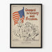 Plakat vintage „Naprzód do zwycięstwa i wolności” z żołnierzami i flagą amerykańską