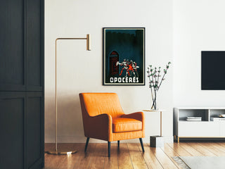 Wintage plakat Opocérés - Ilustracja rycerzy i fortyfikacji