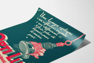 Wintage plakat Opti Lux - Plakat dekoracyjny lampy oszczędnej