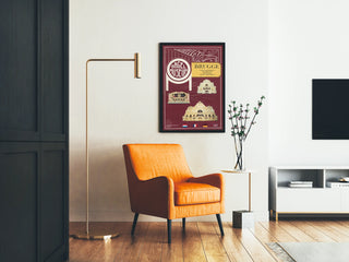Plakat Vintage Muzeum Organów w Brugii