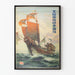 Plakat vintage japońskiego statku żaglowego Osaka Shosen