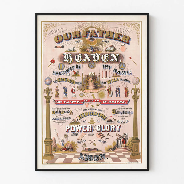 Plakat artystyczny Nasz Ojcze - Modlitwa i symbole duchowe