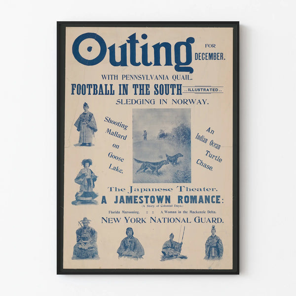 Plakat Vintage Outing na grudzień z przepiórką z Pensylwanii