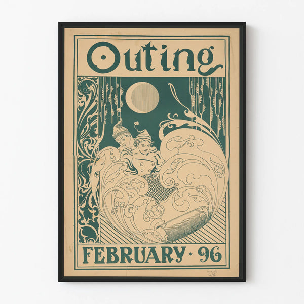 Plakat vintage Outing luty 96 do dekoracji ściennej