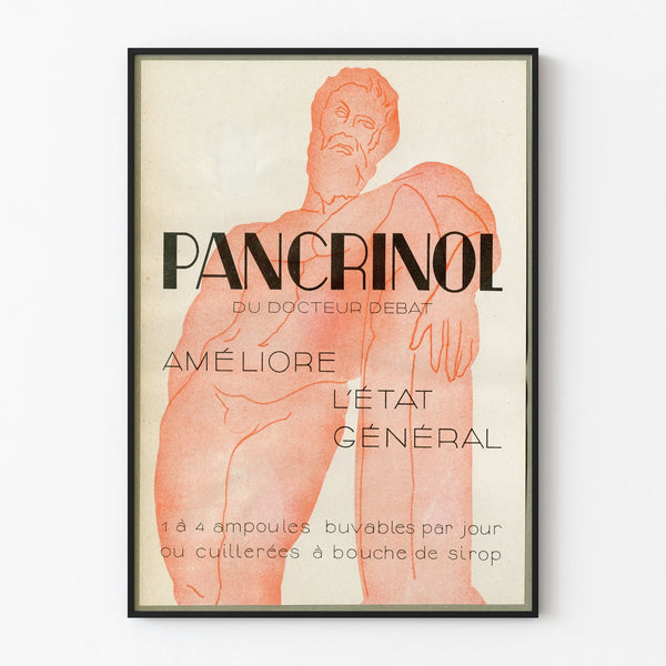 Plakat vintage Pancrinol - Dekoracja ścienna medyczna retro