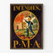 Plakat vintage Incendies P.M.A. do dekoracji ściennej