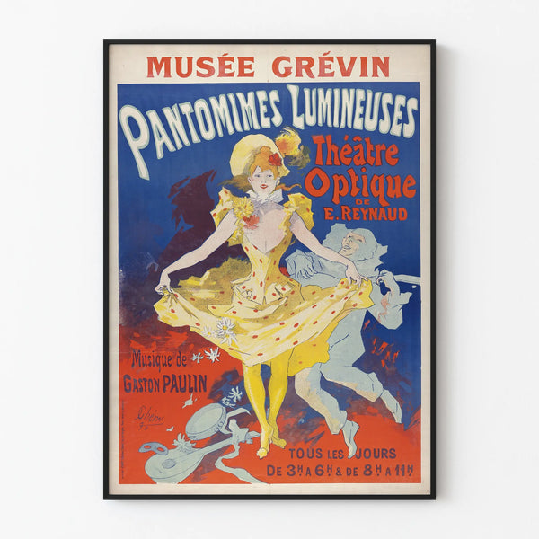 Plakat vintage pantomim świetlistych Muzeum Grévin Teatr optyczny