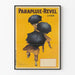 Plakat vintage Parasol-Revel z żółtym tłem
