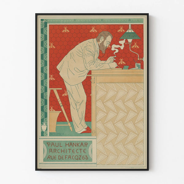 Plakat vintage Paul Hankar architekt autor A. Crespin
