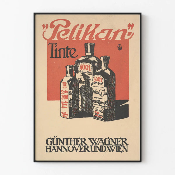 Plakat vintage Pelikan Tinte - Retro dekoracja ścienna z atramentem Pelikan