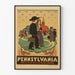 Plakat vintage Pensylwania Mała Czerwona Szkoła