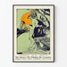 Plakat vintage Queen City Printing Ink Company w odcieniach pomarańczowego, niebieskiego i zielonego