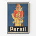 Plakat vintage Persil dla dzieci na zimę, dekoracja ścienna