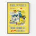 Plakat vintage Filipiny Northwest Orient Airlines dekoracja ścienna
