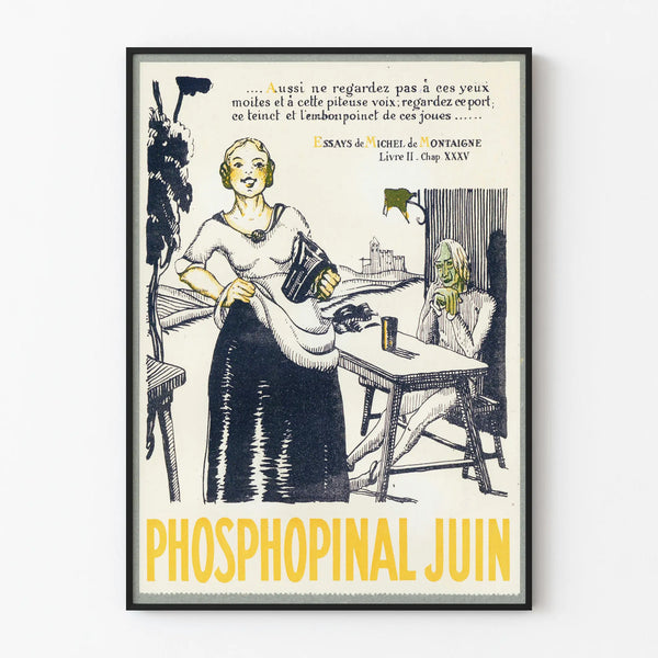Plakat vintage reklama Phosphopinal czerwiec dekoracyjny