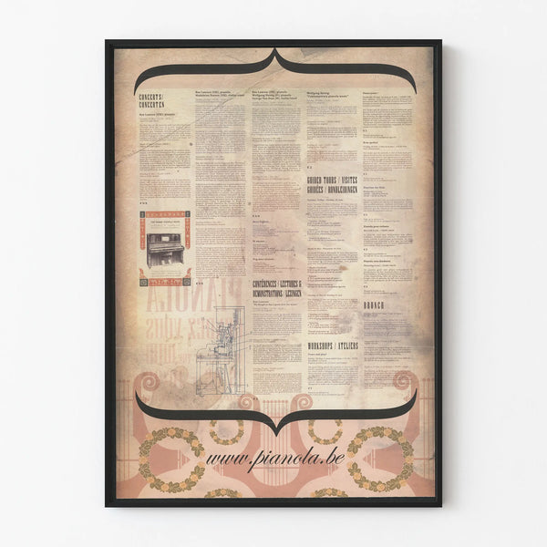 Plakat vintage koncert i wydarzenia Pianola