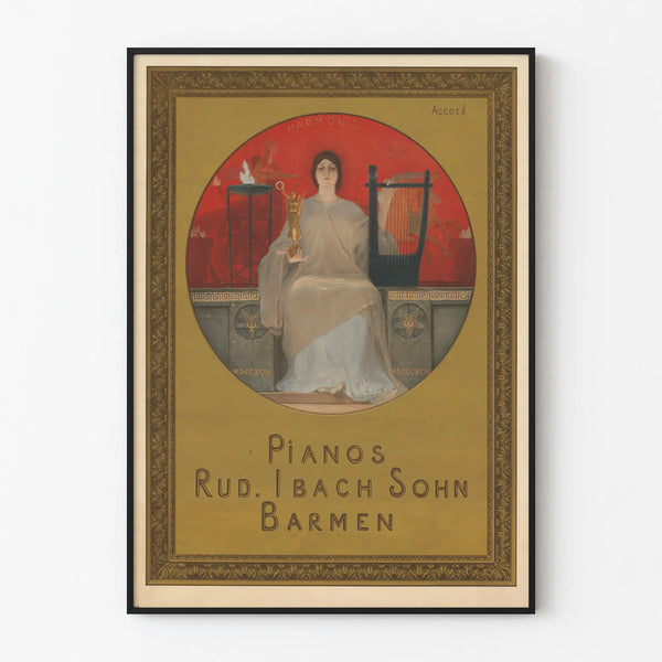 Plakat vintage fortepianów Rud. Ibach Sohn Barmen