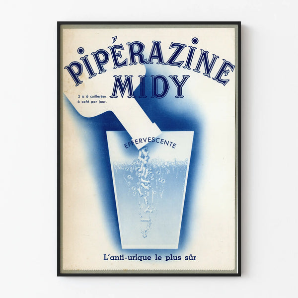 Plakat Vintage Piperazyna Midy - Dekoracja Ścienna Retro Musująca