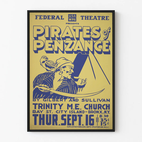 Plakat vintage Pirates of Penzance - dekoracja ścienna teatr