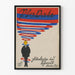 Dekoracyjny plakat w stylizowanym, vintage portrecie w czerni, czerwieni i błękicie