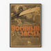 Plakat vintage propagandy wojskowej z samolotem i tekstem rosyjskim