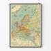 Plakat z mapą polityczną Europy w stylu vintage