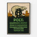 Plakat vintage Instytut Poligraficzny w Zurychu z niedźwiedziem i pejzażem miejskim