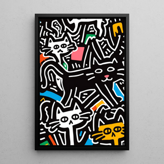 Plakat Pop Art - Stylizowane Koty