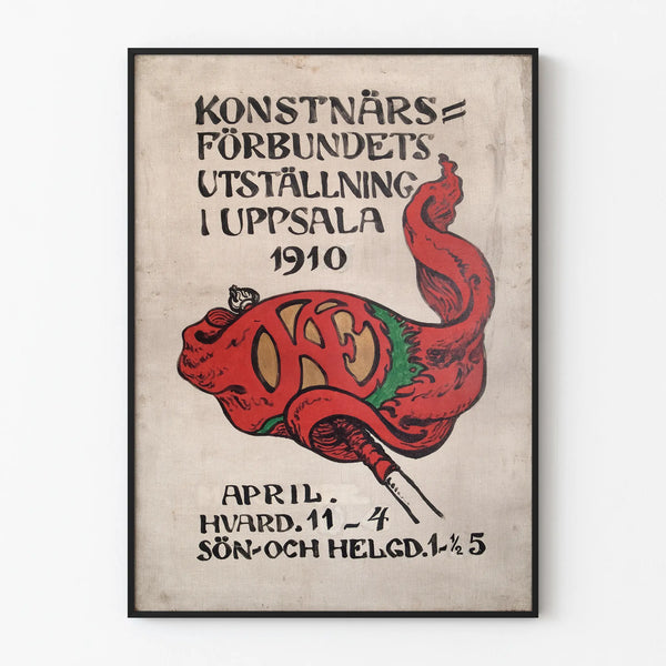 Plakat wystawy artystycznej w Uppsali 1910 - Vintage'owa dekoracja ścienna