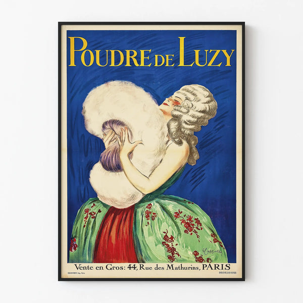 Vintage plakat Poudre de Luzy elegancka dekoracja ścienna