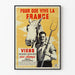 Plakat vintage patriotyczny - Niech żyje Francja - Dekoracja ścienna wiejska