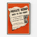 Plakat vintage prywatny Scrap idzie na front