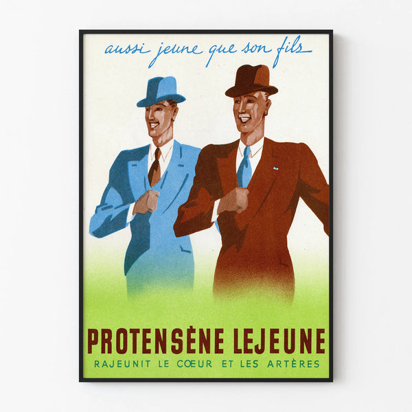 Plakat vintage Protensène Lejeune dekoracja ścienna retro