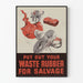 Vintageowy plakat do recyklingu gumy - Retro dekoracja ścienna