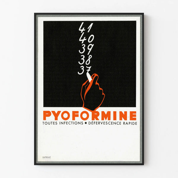 Plakat vintage Pyformine do dekoracji ściennej w stylu graficznym