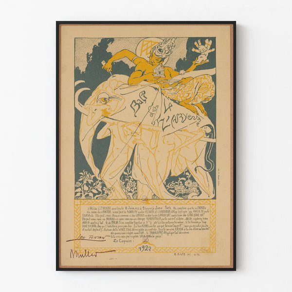 Plakat vintage Quatz'Arts 1922 - Temat starożytnej Indii