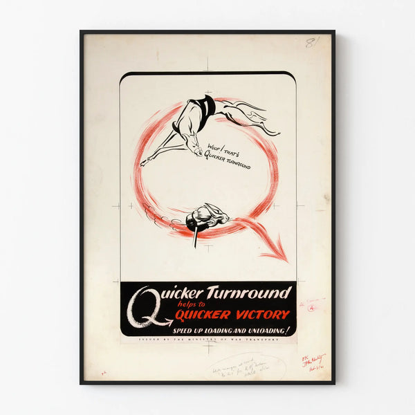 Plakat vintage Quicker Turnround – Retro militarna dekoracja ścienna