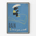 Plakat vintage Rain is Bad for a Book - Dekoracja ścienna literacka
