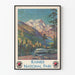 Plakat vintage Rainier National Park z pociągiem Northern Pacific