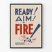 Plakat ścienny Ready Aim Fire - Vintage'owa dekoracja ścienna