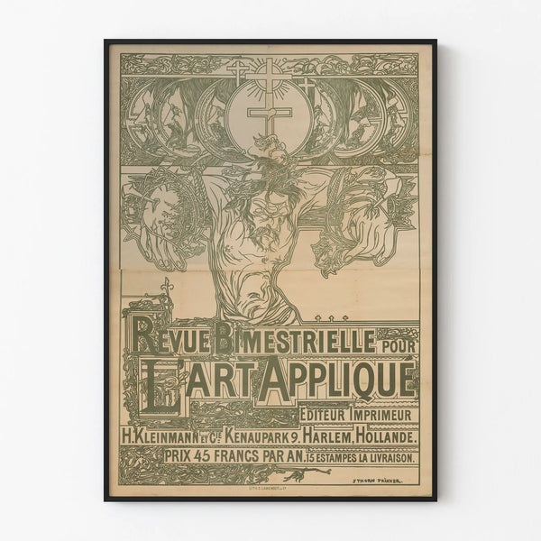 Wintage plakat dwumiesięcznego przeglądu sztuki użytkowej